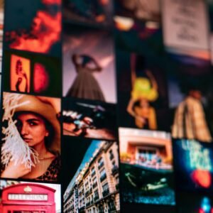 A colorful collage featuring assorted vibrant photographs, capturing diverse artistic themes.